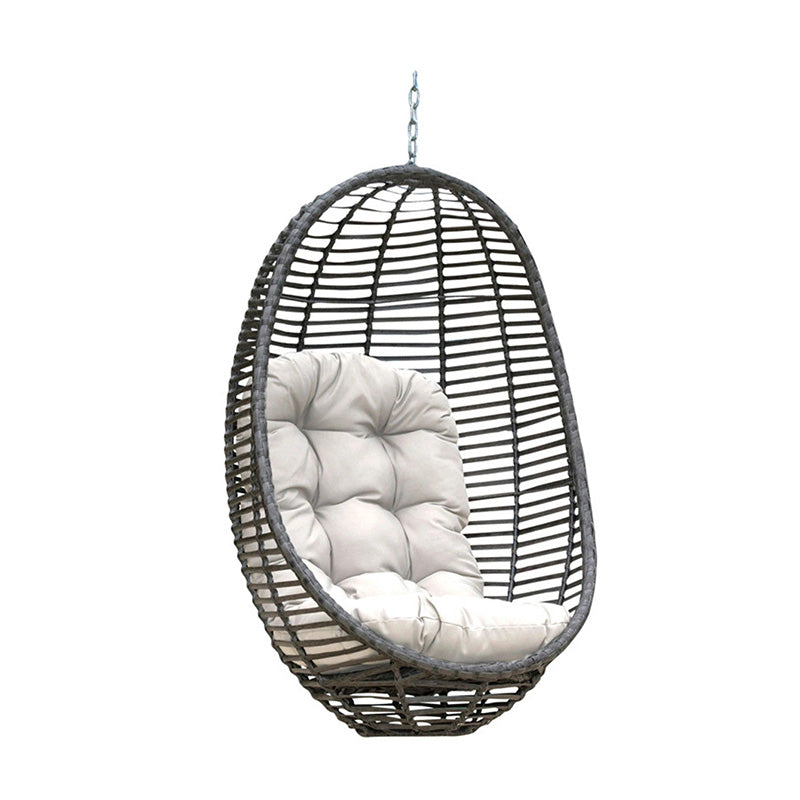 Panama Jack Graphite Woven Aluminum Outdoor Hanging Chair with Cushion