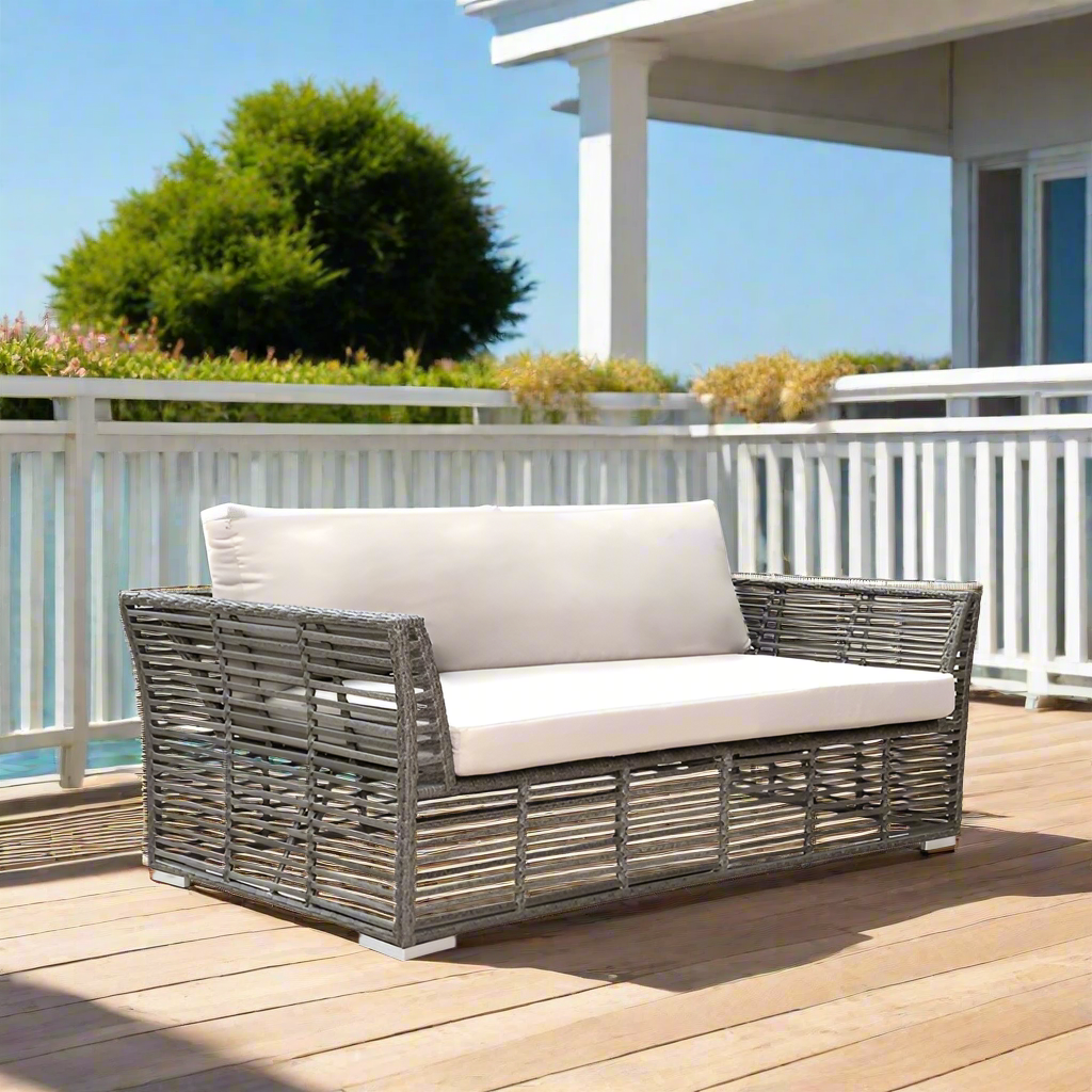 Panama Jack Graphite Aluminum Outdoor Loveseat with Cushion