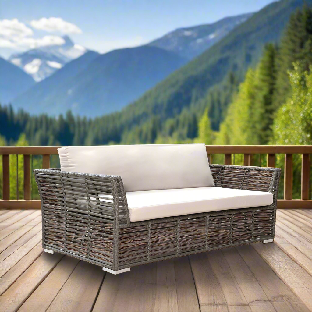 Panama Jack Graphite Aluminum Outdoor Loveseat with Cushion