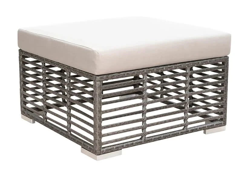 Panama Jack Graphite Aluminum Outdoor Square Ottoman with Cushion