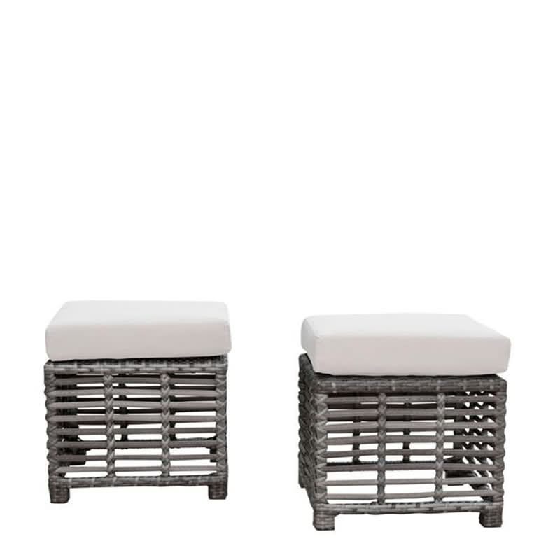 Panama Jack Graphite Aluminum Outdoor Ottoman Set with Cushions - 2 Piece