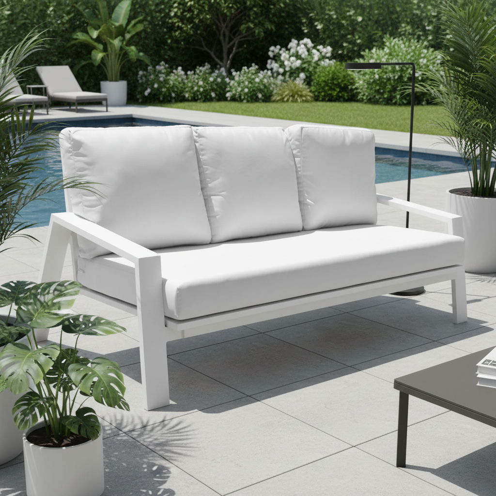 Panama Jack Mykonos Aluminum Outdoor Sofa with Cushions