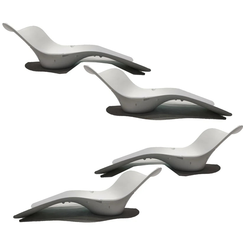 Panama Jack Wave Outdoor (HDPE) In-Pool Chaise Lounger (Set of 4)