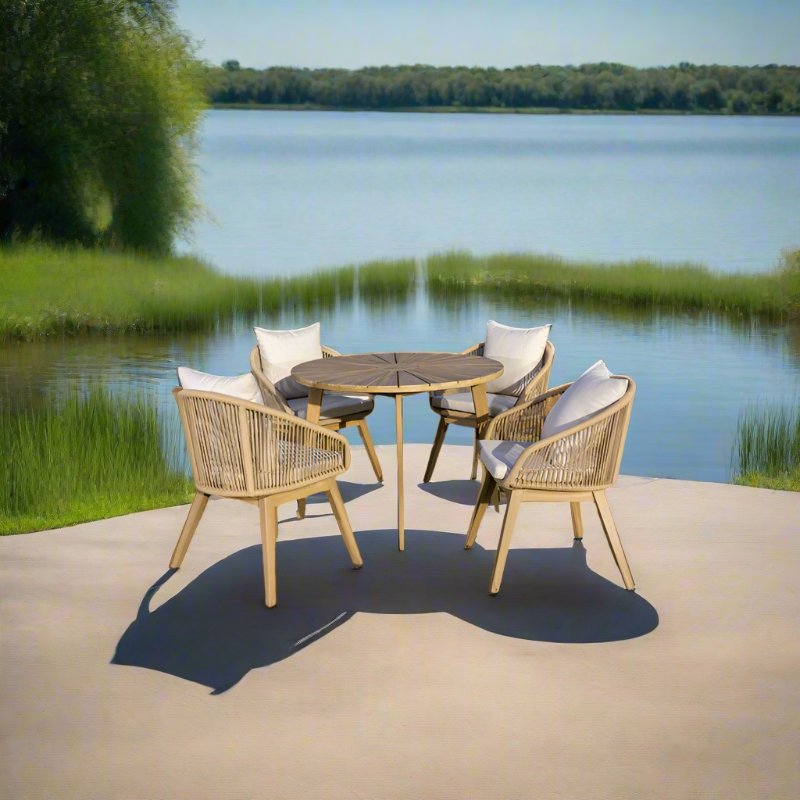 Panama Jack Cabo Wicker Outdoor 4-Person Dining Set