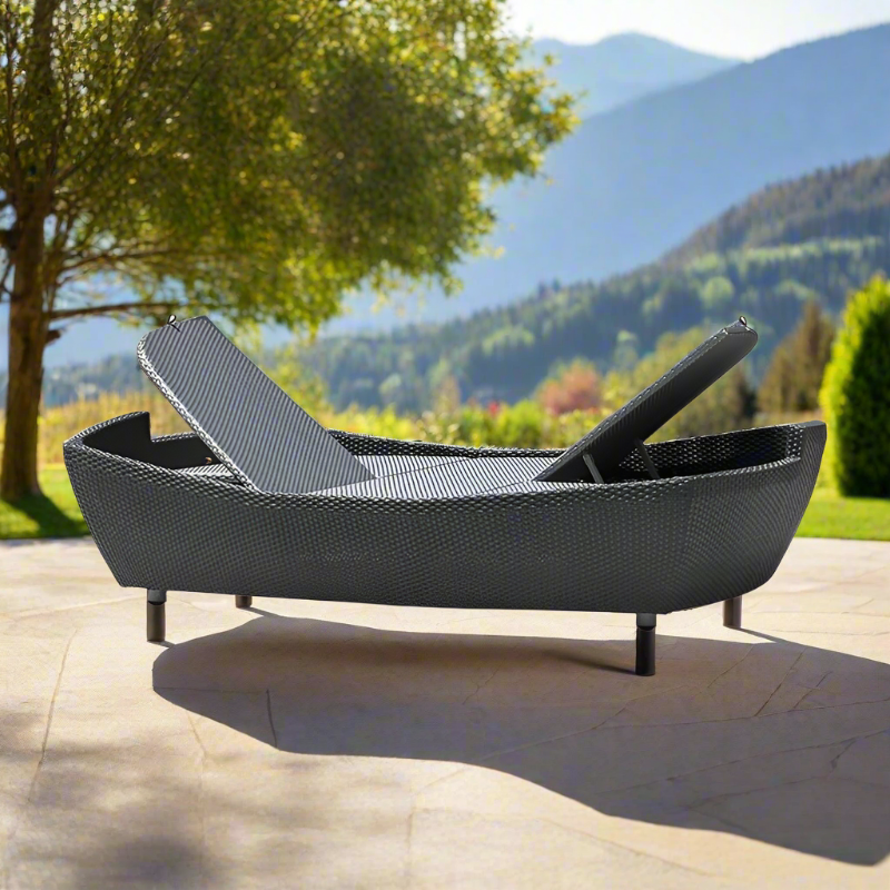 Panama Jack Onyx Double Folding Chaise Lounger
