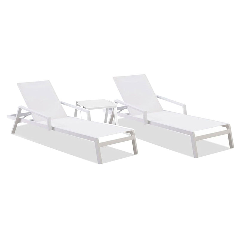 Panama Jack Mykonos Outdoor Aluminum 2-Person Chaise Lounge Set