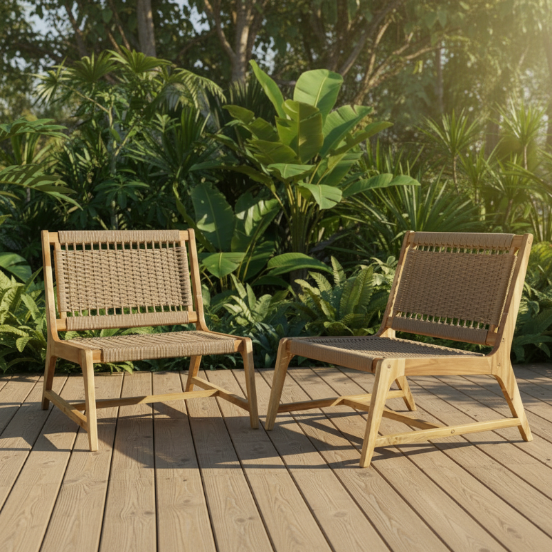 Panama Jack Corsica Acacia Wood Outdoor Adirondack Chair (Set of 2)