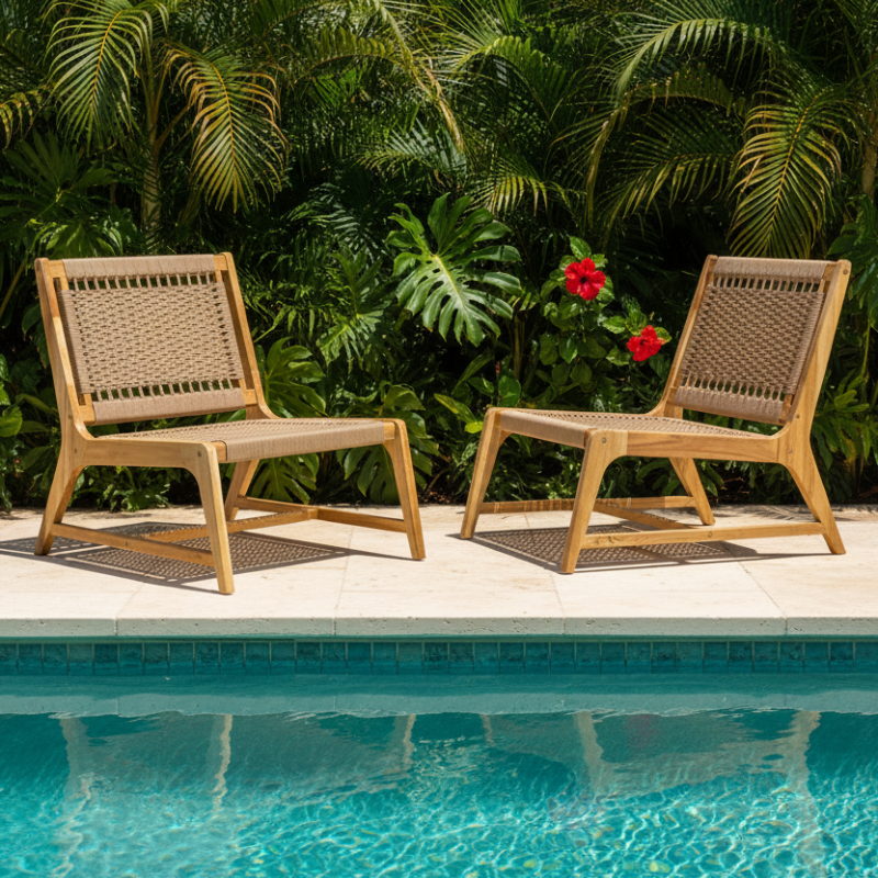Panama Jack Corsica Acacia Wood Outdoor Adirondack Chair (Set of 2)