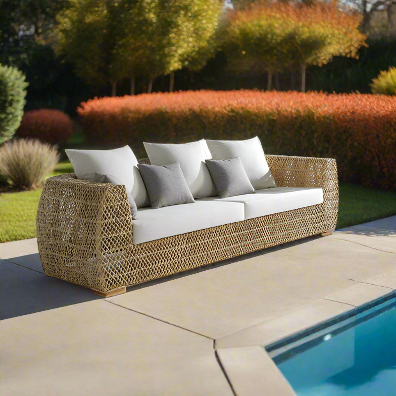 Panama Jack Sumatra Outdoor Wicker Sofa with Cushions