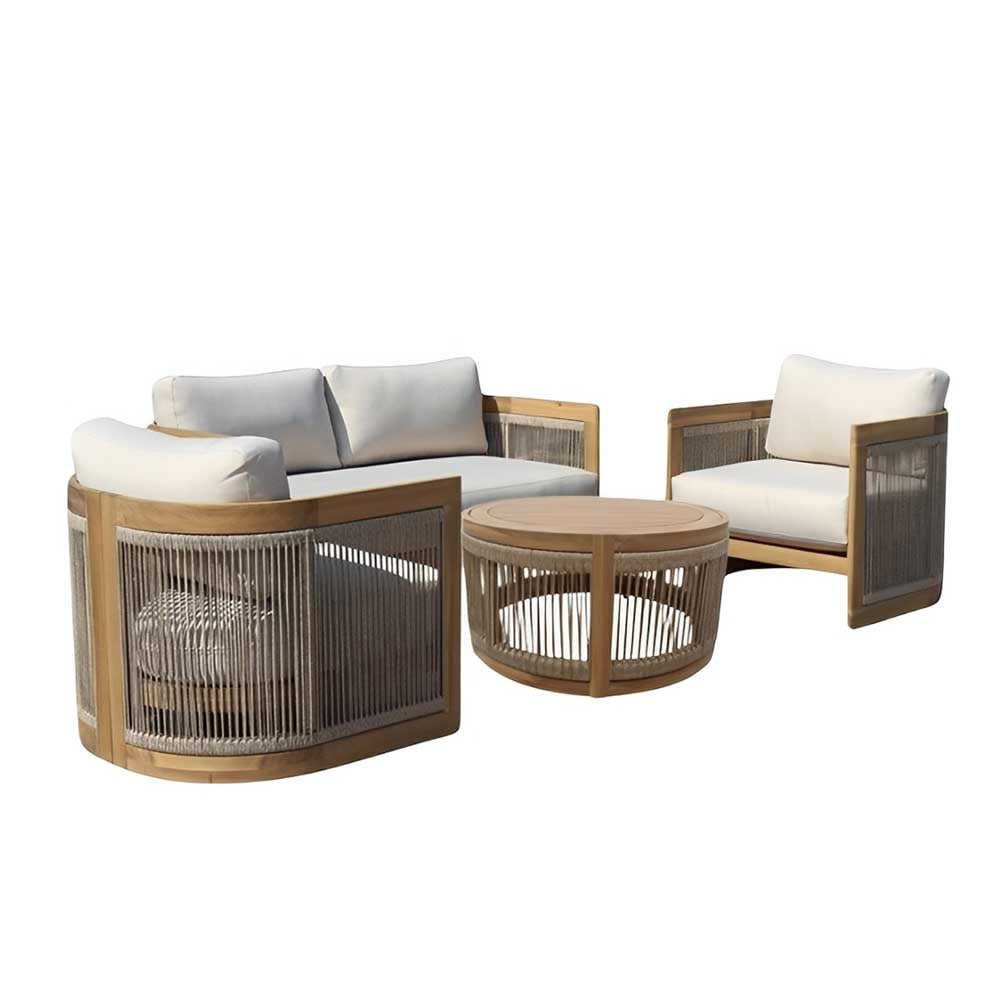 Hospitality Rattan Compass Cay 4-Piece Loveseat Set