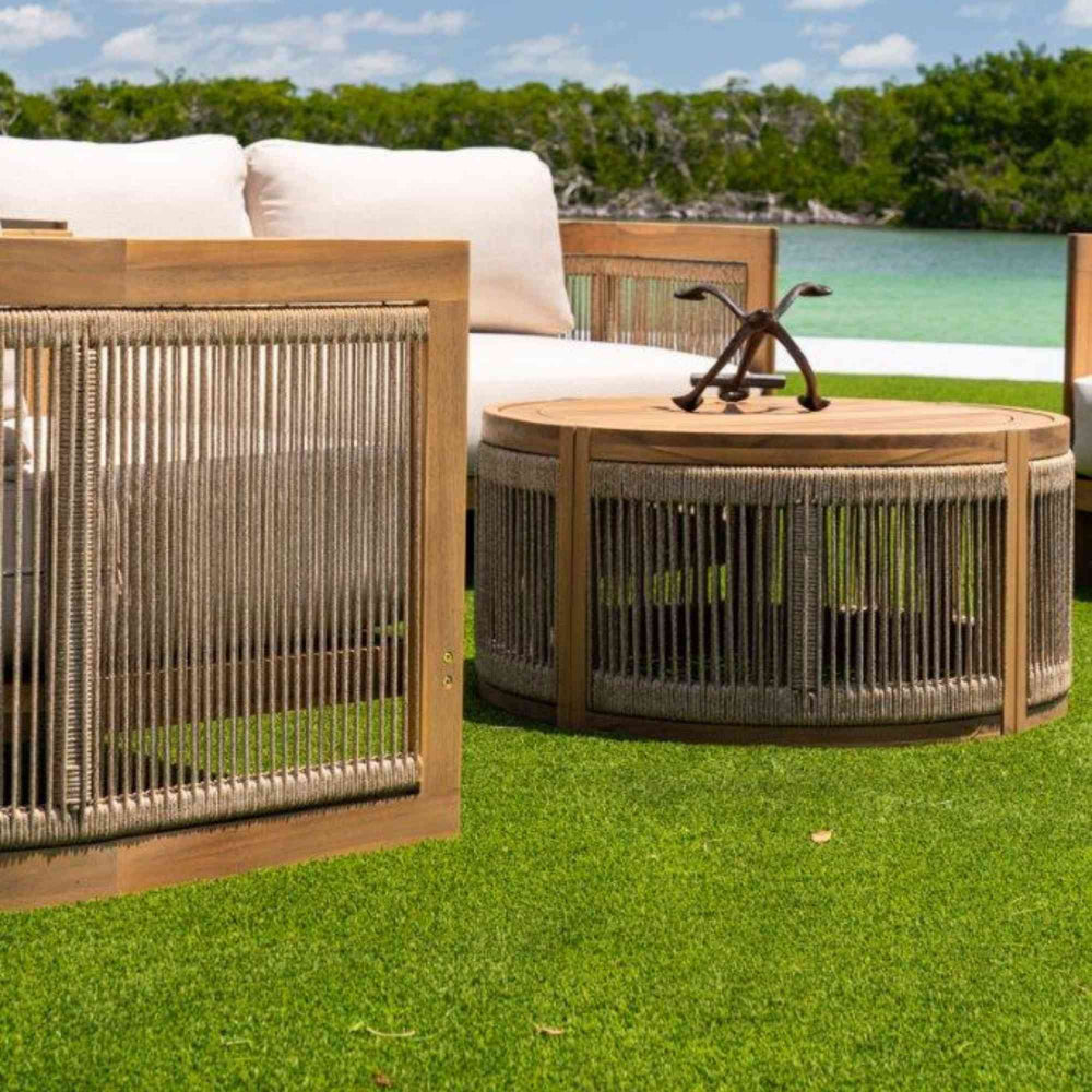 Hospitality Rattan Compass Cay 4-Piece Loveseat Set