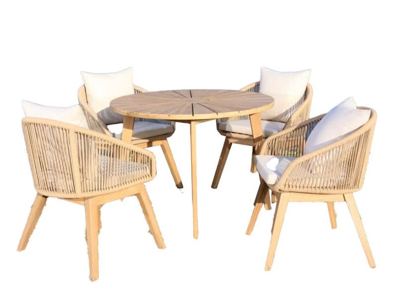 Panama Jack Cabo Wicker Outdoor 4-Person Dining Set