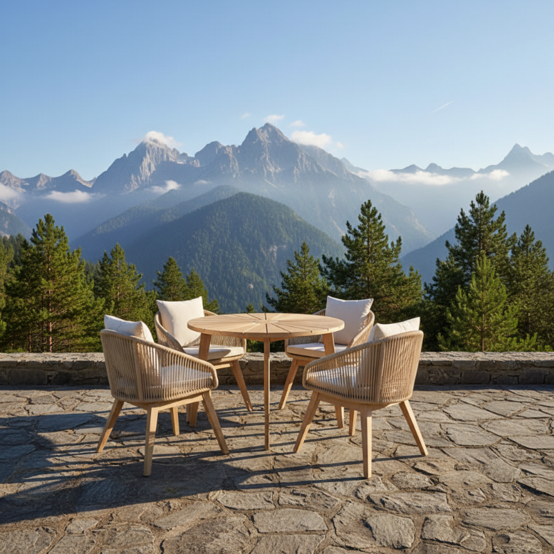 Panama Jack Cabo Wicker Outdoor 4-Person Dining Set