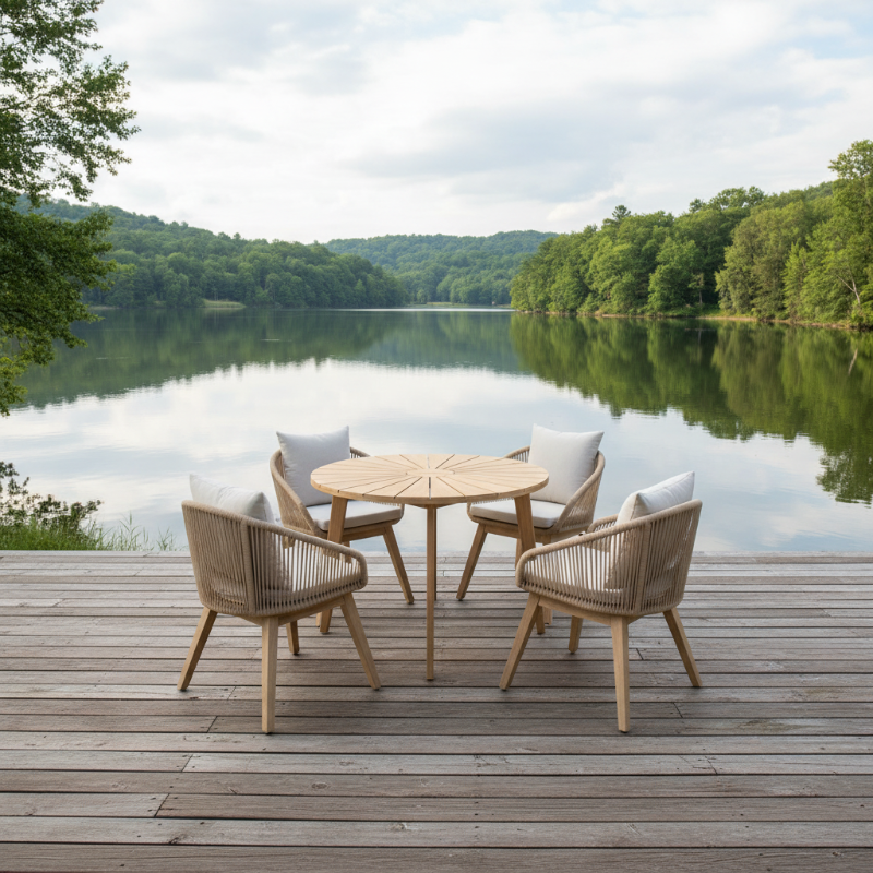 Panama Jack Cabo Wicker Outdoor 4-Person Dining Set