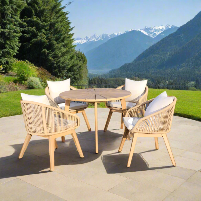 Panama Jack Cabo Wicker Outdoor 4-Person Dining Set