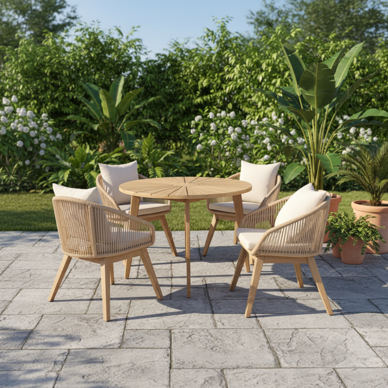 Panama Jack Cabo Wicker Outdoor 4-Person Dining Set