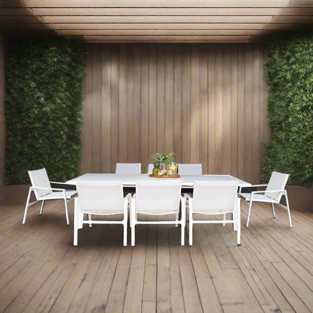 Panama Jack Mykonos Aluminum Outdoor 8-Person Rectangular Dining Set