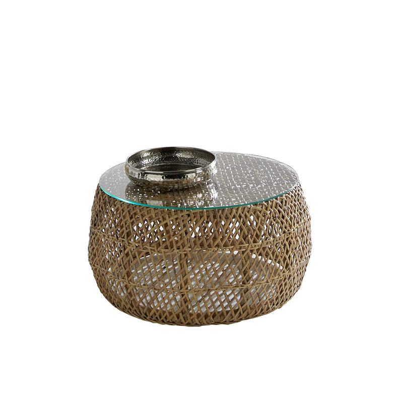 Panama Jack Sumatra Outdoor Wicker Coffee Table with Glass