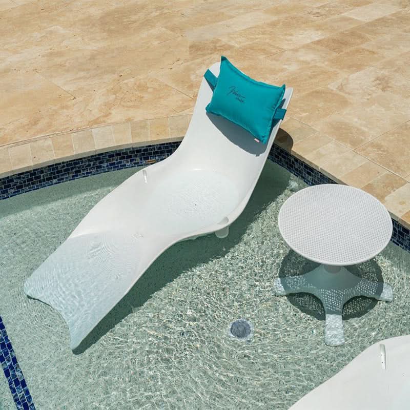 Panama Jack In-Pool Wave Outdoor Polypropylene Plastic End Table