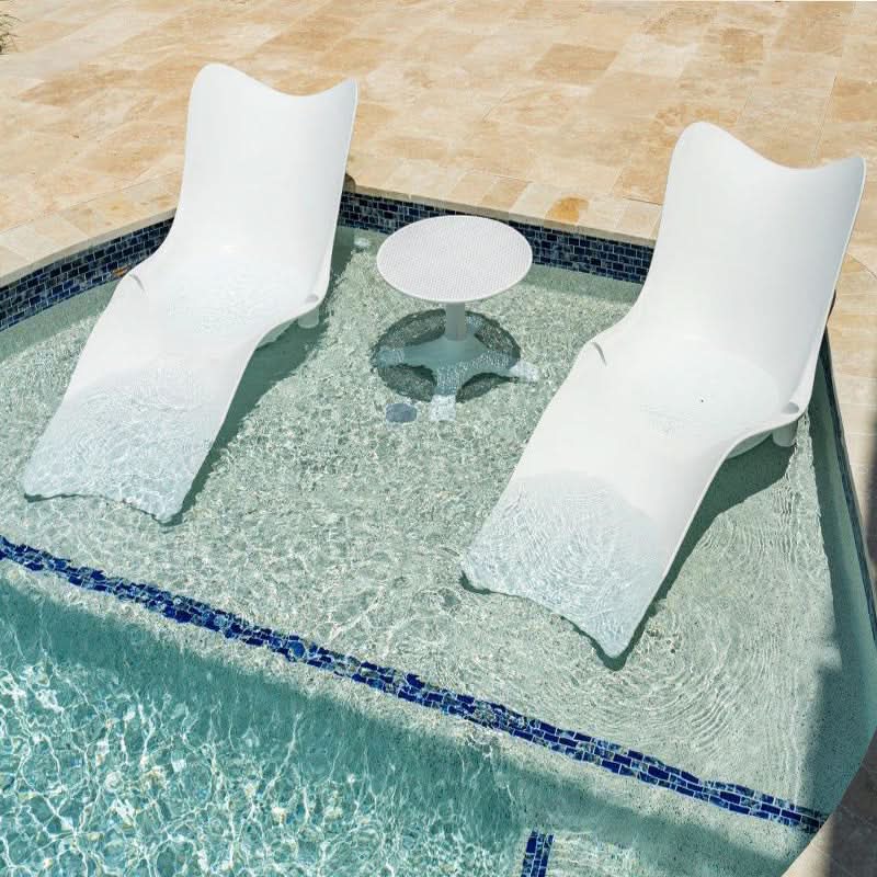 Panama Jack In-Pool Wave Outdoor Polypropylene Plastic End Table