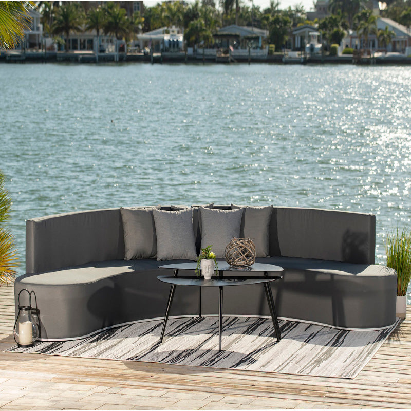 Panama Jack Wave Aluminum Outdoor 5-Person Sectional Set