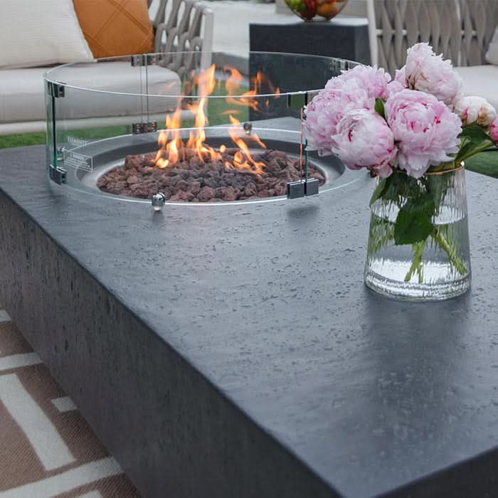 Elementi Metropolis Fire Pit Table (Light Gray)