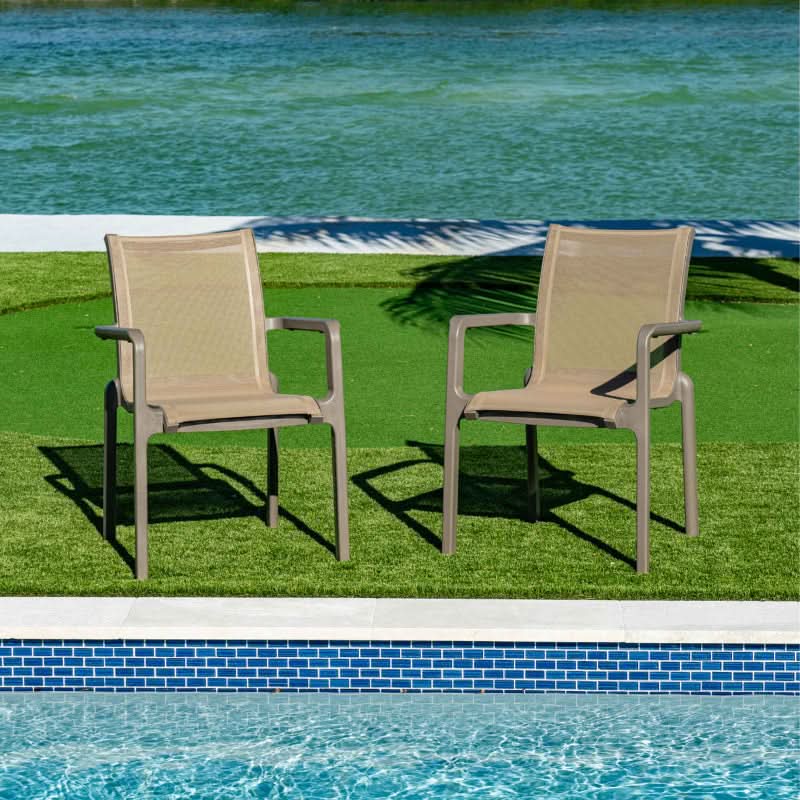 Rainbow Outdoor Paris Polypropylene Sling Armchairs (Set of 2)