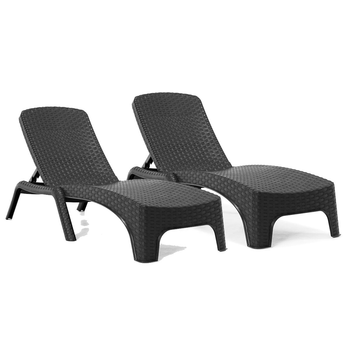 Rainbow Outdoor Roma Set of 2 Chaise Lounger-Anthracite