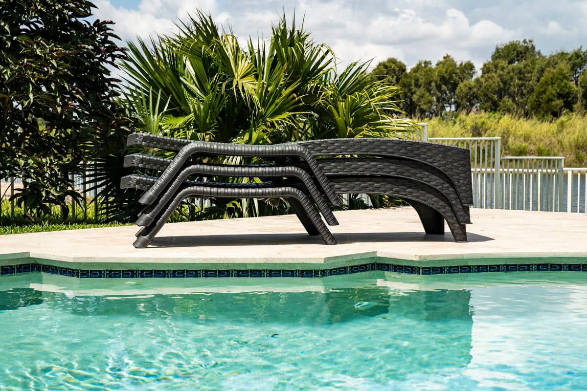 Rainbow Outdoor Roma Polypropylene Set of 2 Chaise Lounger-Anthracite