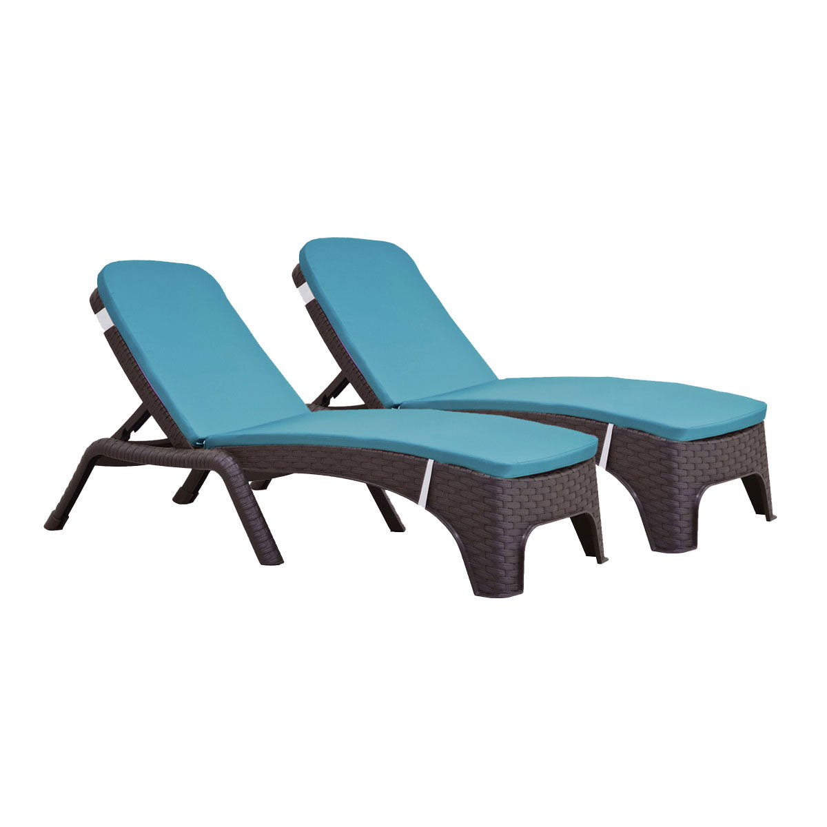 Rainbow Outdoor Roma Set of 2 Chaise Lounger-Brown With Cushion