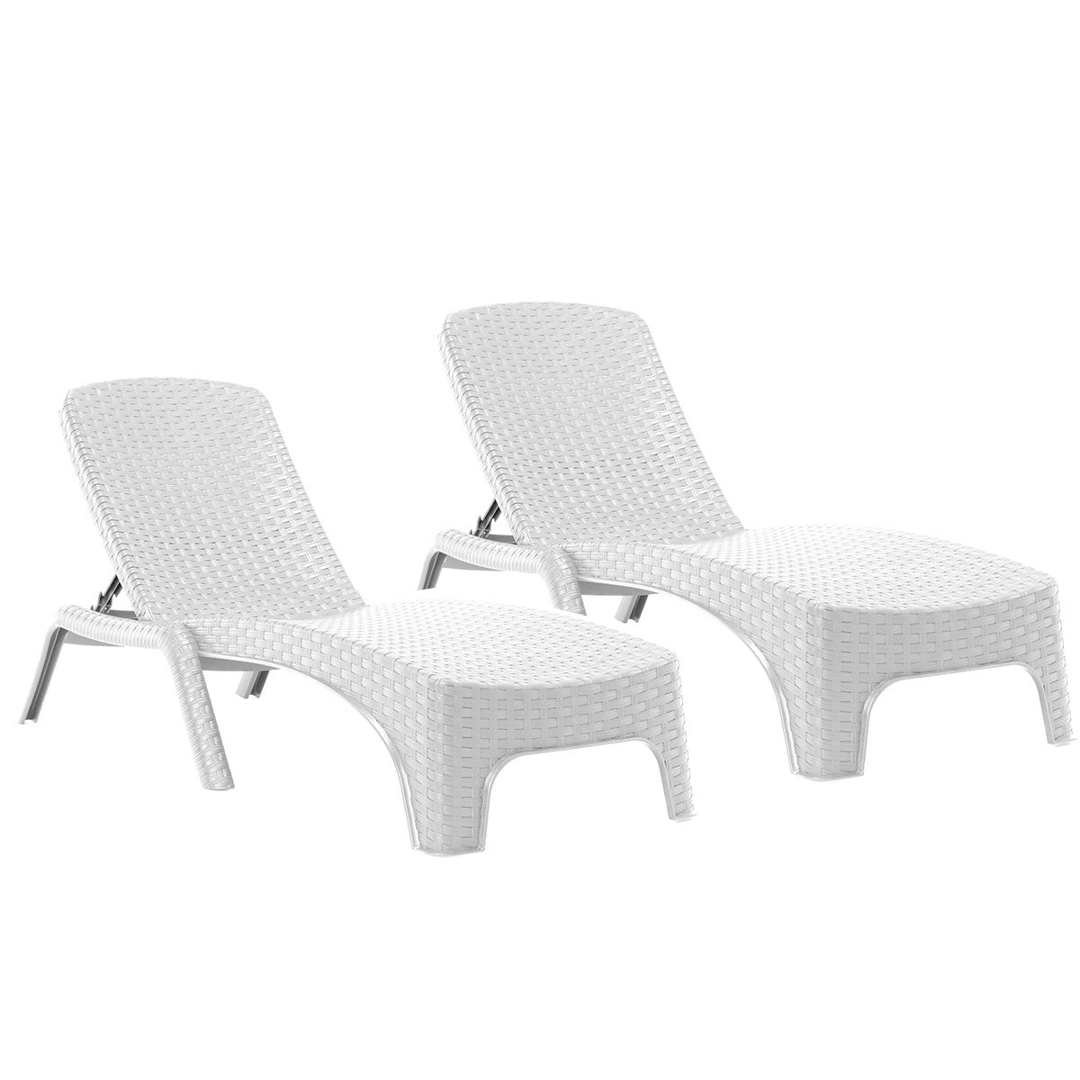 Rainbow Outdoor Roma Set of 2 Chaise Lounge-White
