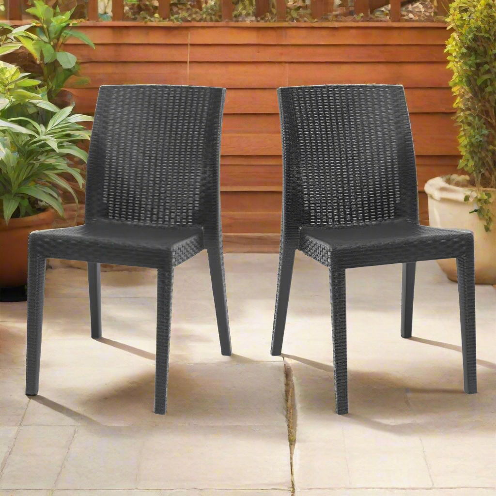 Rainbow Outdoor Siena Polypropylene Stackable Side Chair (Set of 2 )
