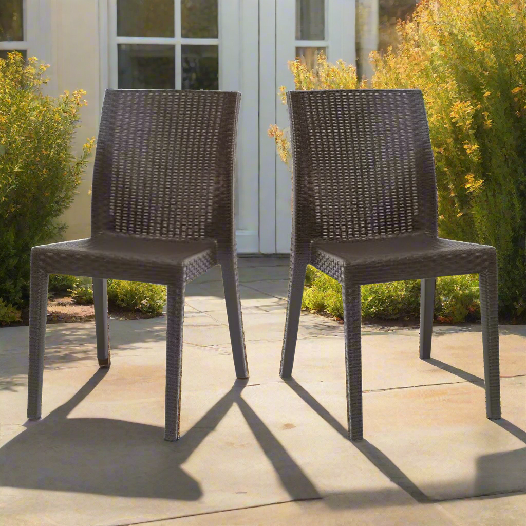 Rainbow Outdoor Siena Polypropylene Stackable Side Chair (Set of 2 )