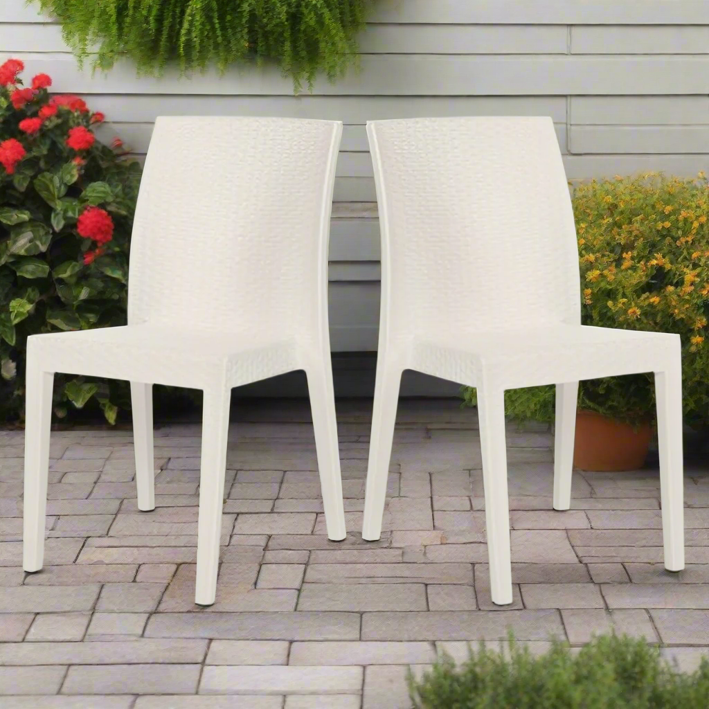 Rainbow Outdoor Siena Polypropylene Stackable Side Chair (Set of 2 )