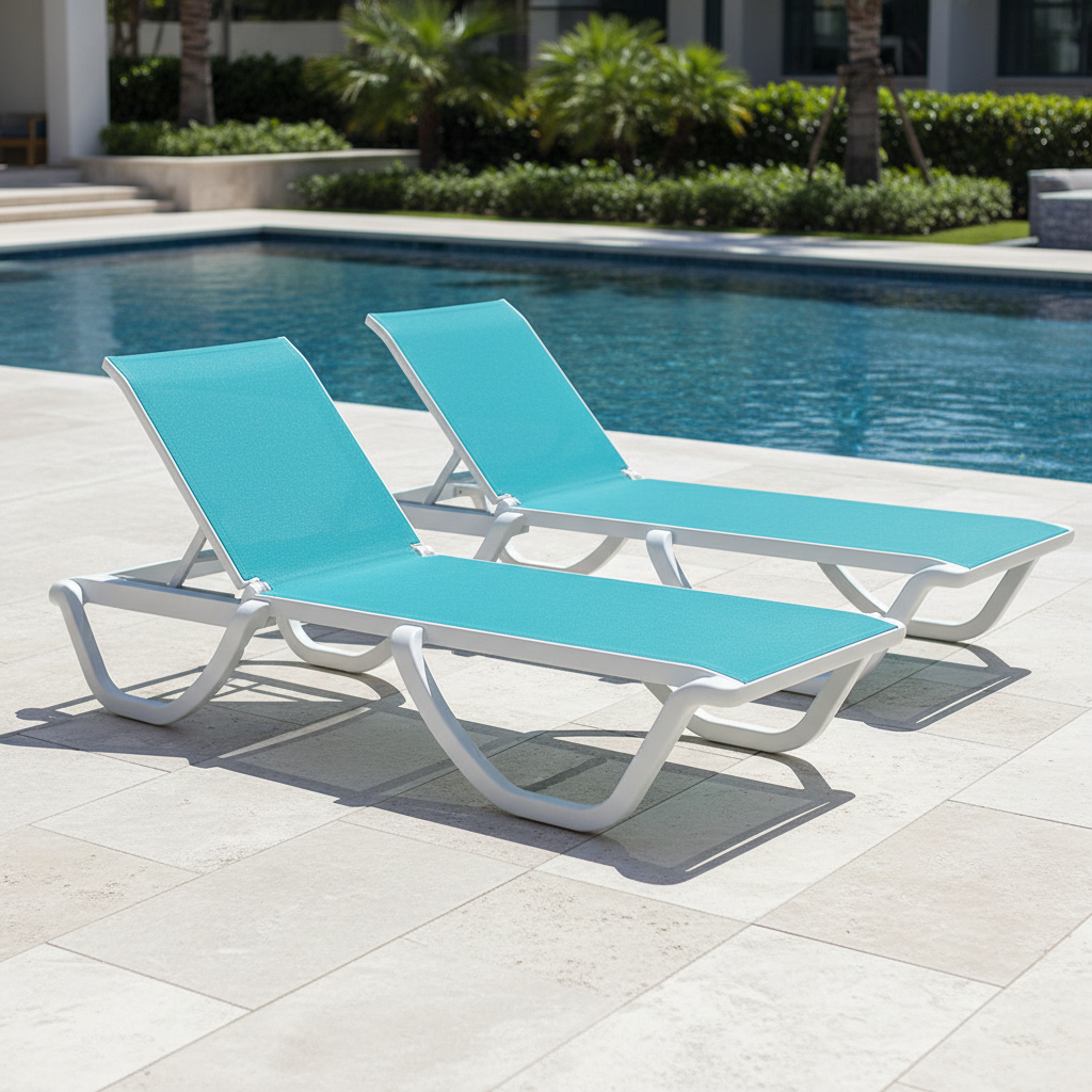 Rainbow Outdoor Florence Polypropylene Sling Chaise Lounger (Set of 2)