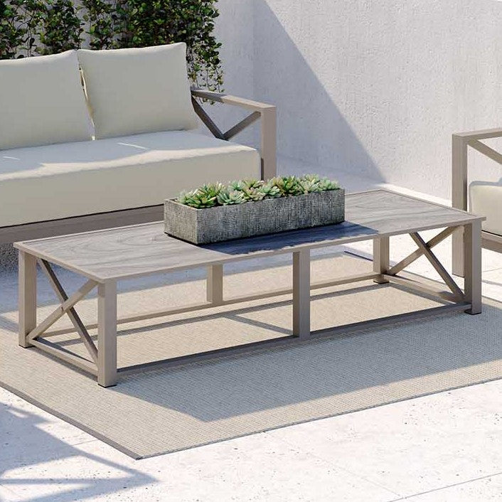 DecoScape Dynasty Aluminum Large Rectangular Coffee Table