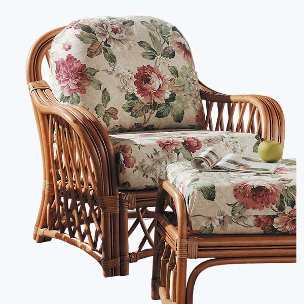 Replacement Cushions for South Sea Rattan Antigua Lounge Chair- front right view