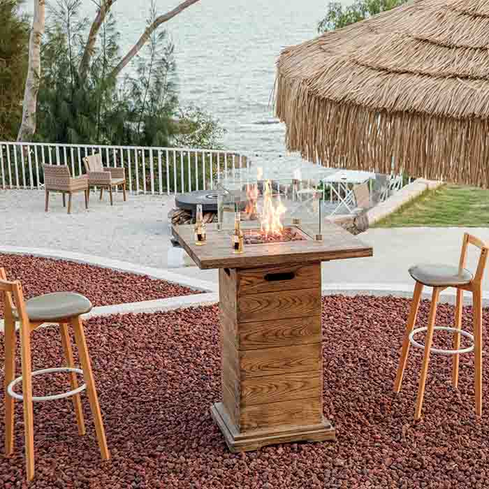 Elementi Rova GFRC Outdoor Bar Fire Table