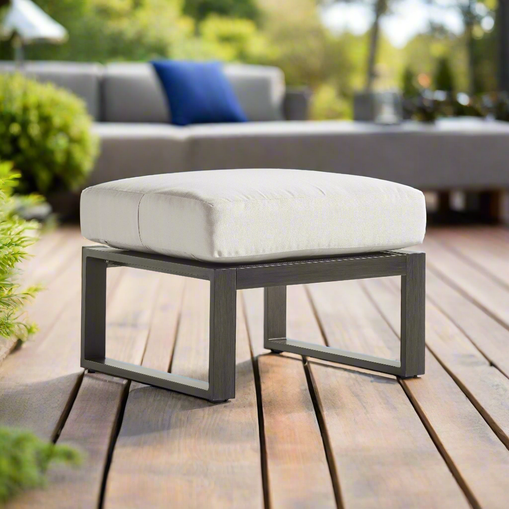 South Sea Rattan Ryan Outdoor Aluminum Ottoman