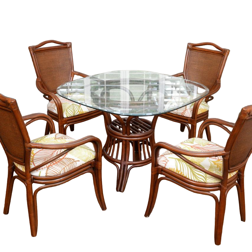 Alexander & Sheridan Serengeti Rattan Indoor 5 Piece  Dining Set with Arm Chairs