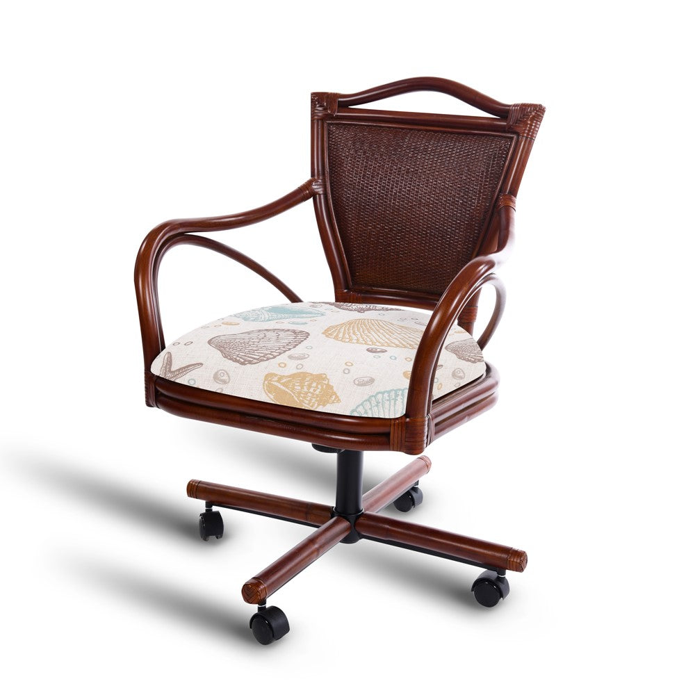 Alexander & Sheridan Serengeti Rattan Indoor Tilt Swivel Caster Chair