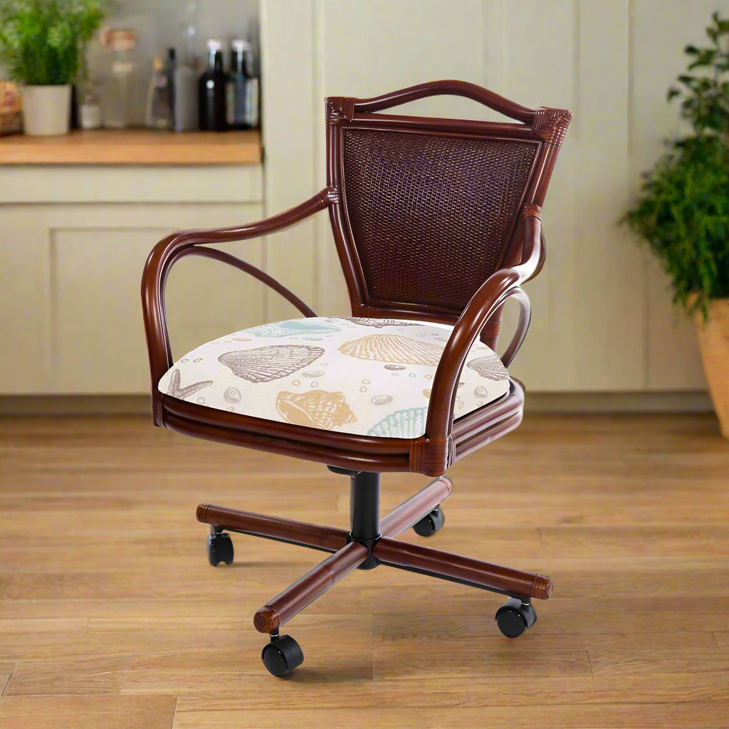 Alexander & Sheridan Serengeti Rattan Indoor Tilt Swivel Caster Chair