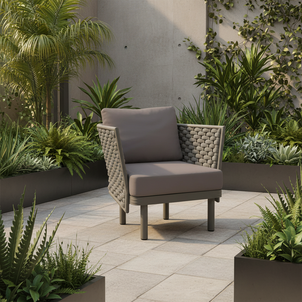 DecoScape Luxe Aluminum Outdoor Club Chair