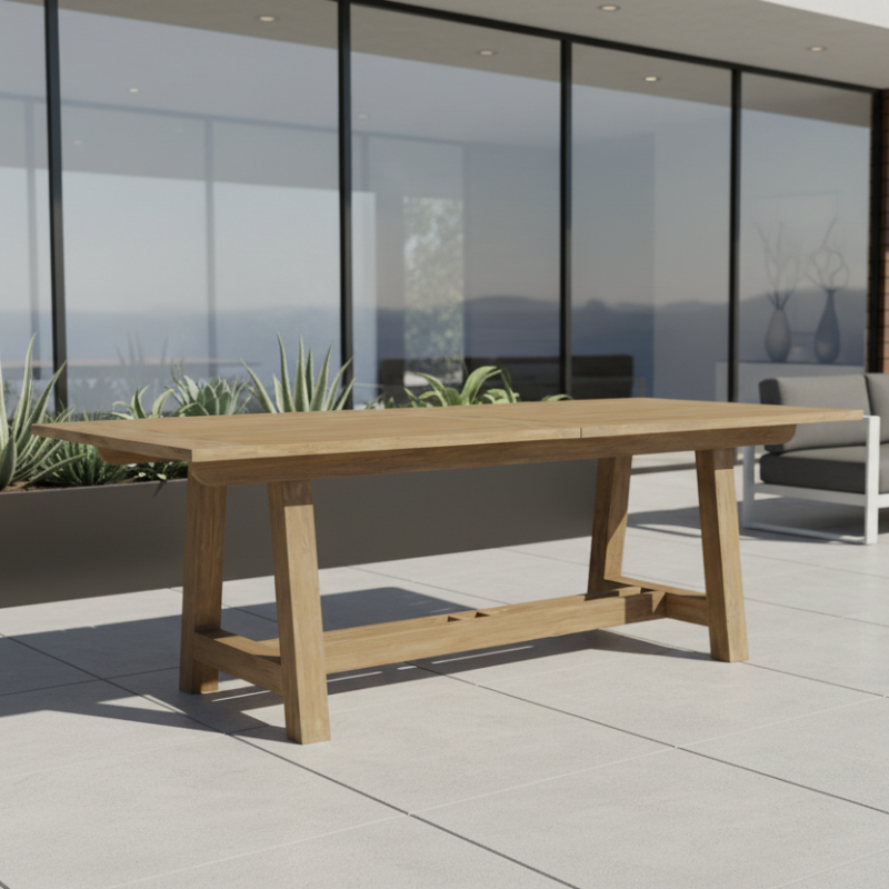 Sunset West Coastal Teak Outdoor Extension Dining Table