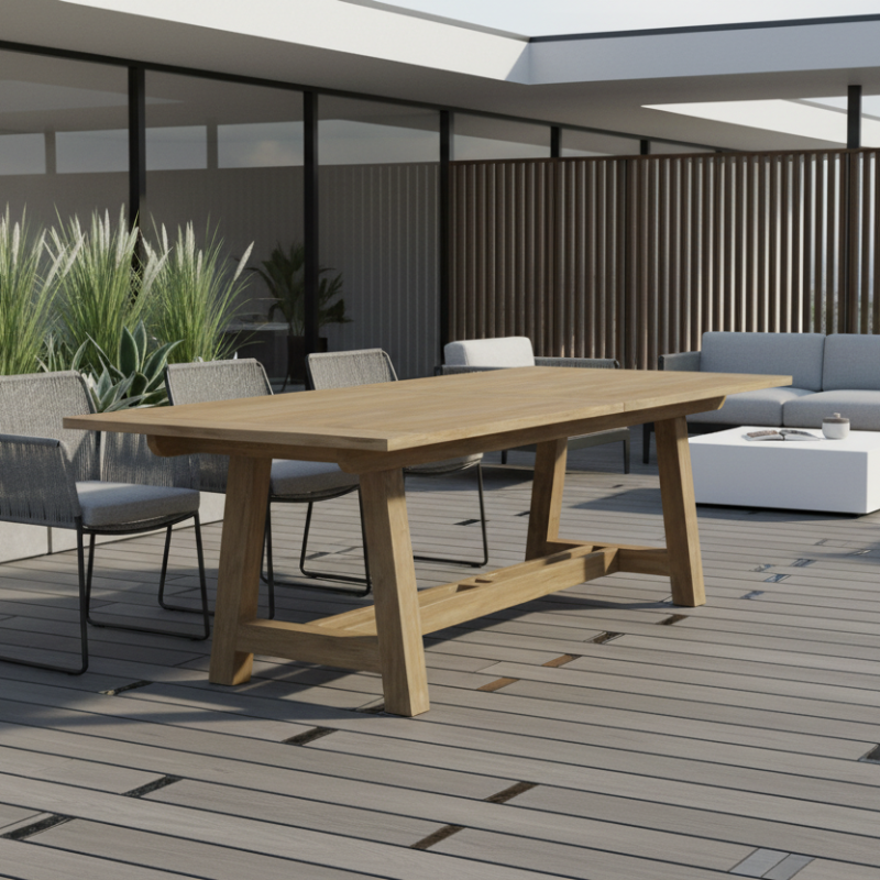 Sunset West Coastal Teak Outdoor Extension Dining Table