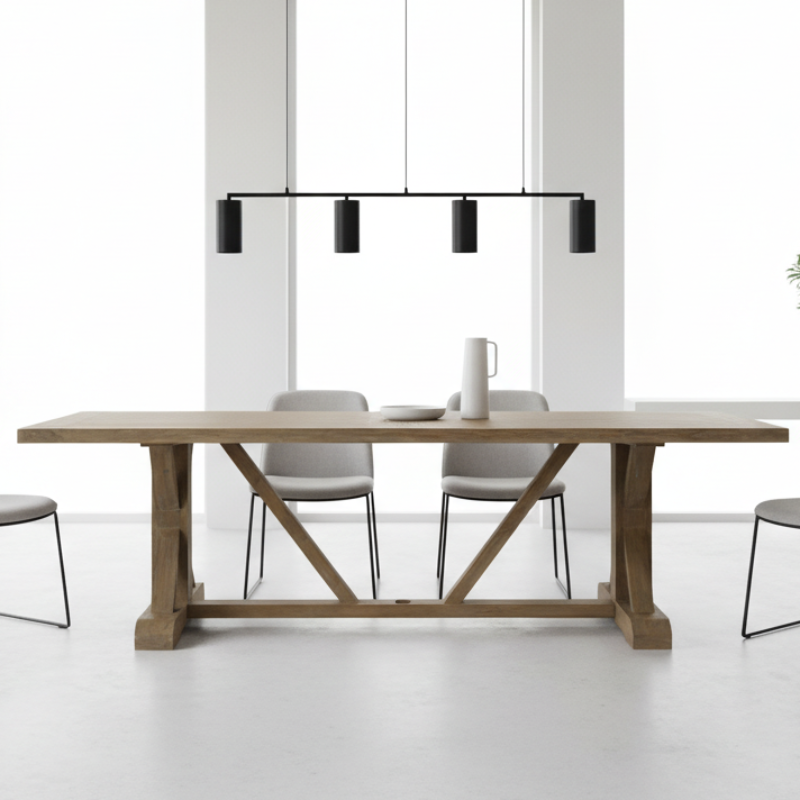Sunset West Coastal Teak Outdoor Trestle Dining Table