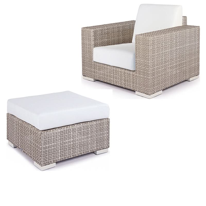 Skyline Design Paloma Wicker Outdoor Armchair with Ottoman