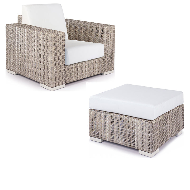 Skyline Design Paloma Wicker Outdoor Armchair with Ottoman