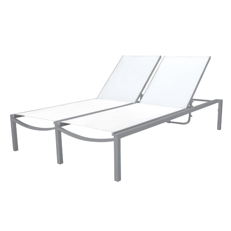 DecoScape Fusion Aluminum Sling Outdoor Double Armless Chaise