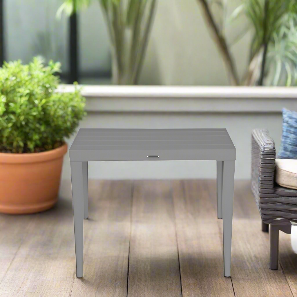 DecoScape South Beach Aluminum Outdoor Rectangular End Table